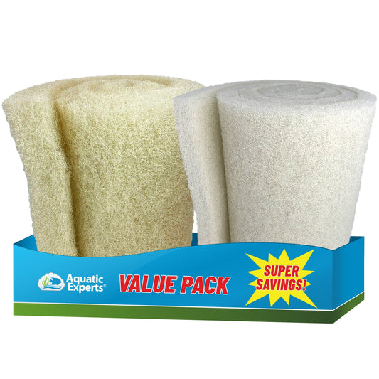 Pond Bundle - Cream Pond Filter Pad 12" x 36" + White Pond Filter Pad 12" x 72"