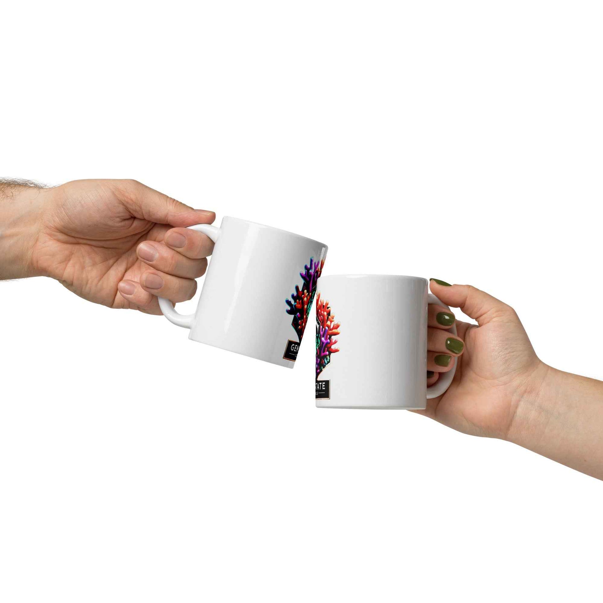 White glossy mug